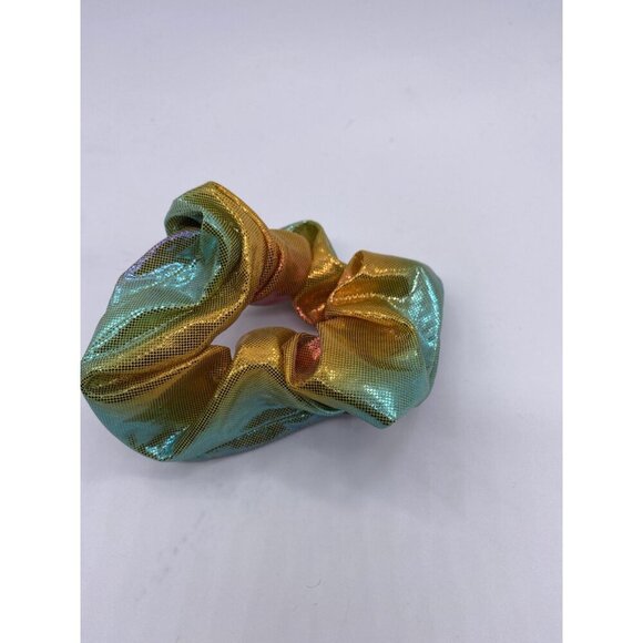 Hues Hair Scrunchie Shiny Multicolor Cloth Fabric 2 Pcs Women's Girls Elastic - Picture 7 of 10